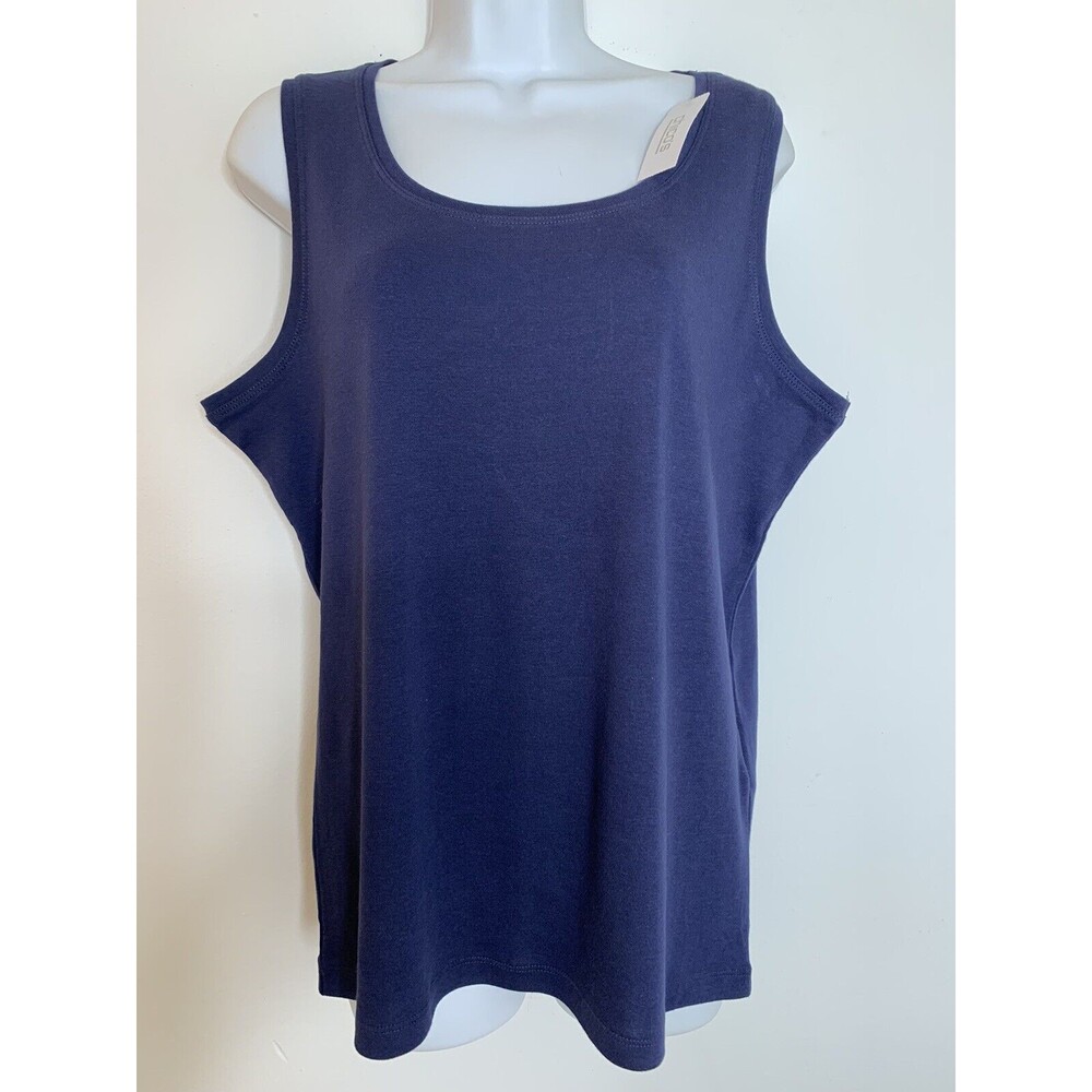 Chicos NWT Scoop Shell Sleeveless Tee Kings Navy Womens 2 US L (09)